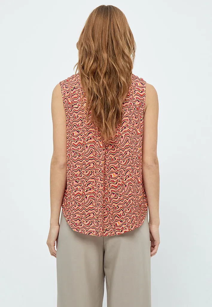 Bia Blouse - Melon Peach Print