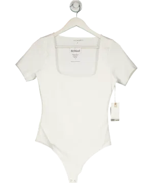 Good American White Scuba T-shirt Bodysuit UK M