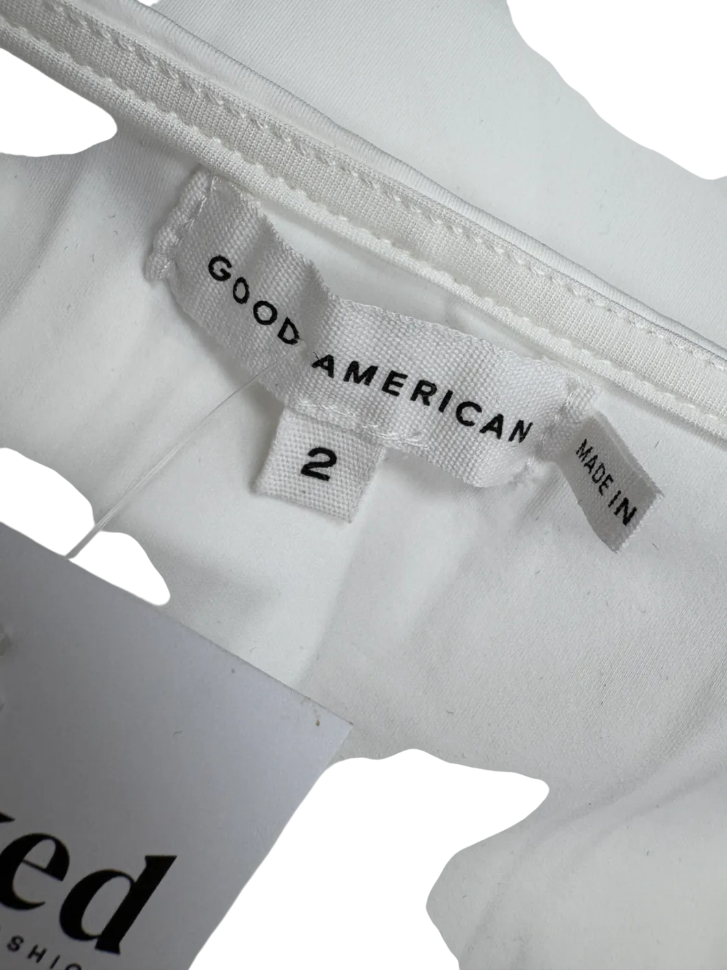 Good American White Scuba T-shirt Bodysuit UK M