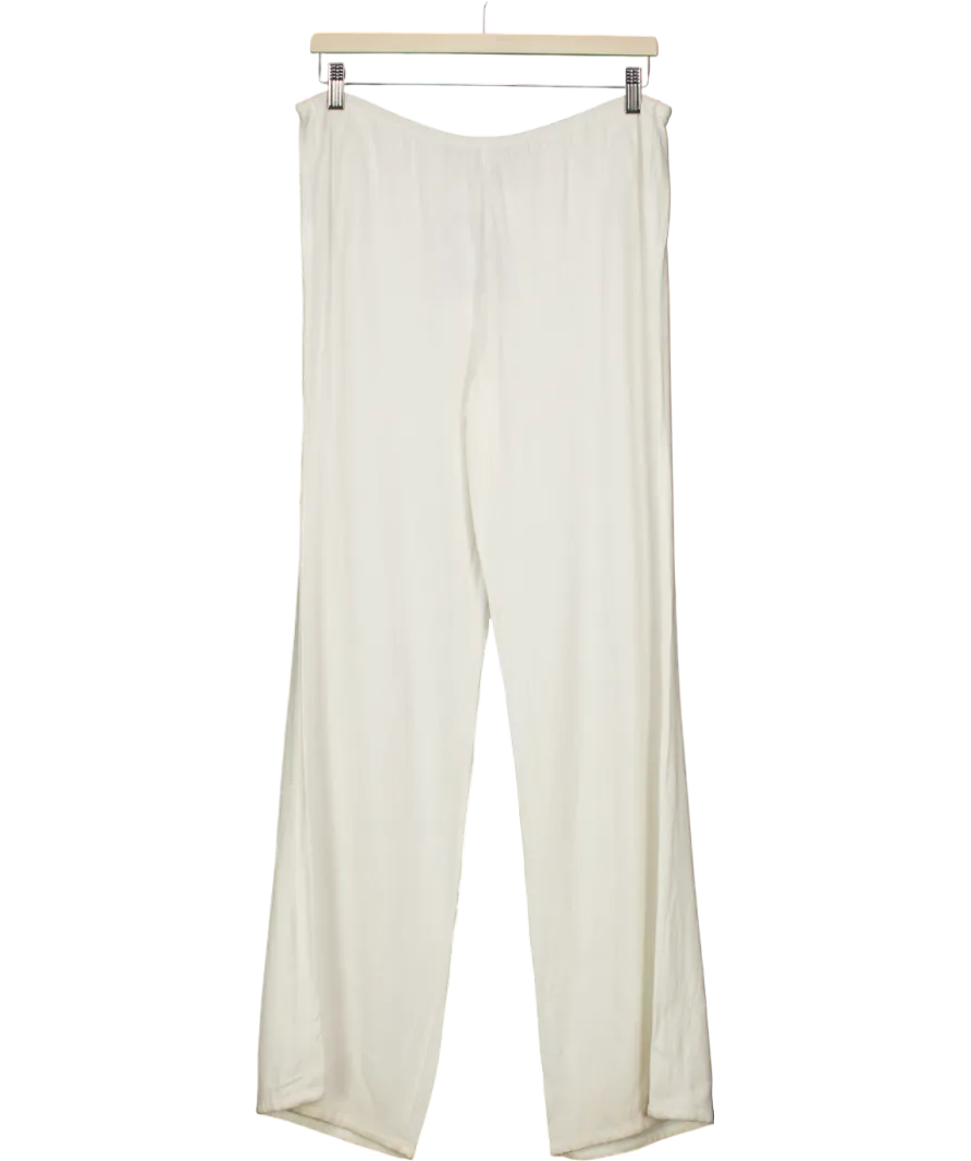 Urban Outfitters White Linen Look Drawstring Trousers UK S