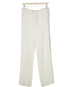 Urban Outfitters White Linen Look Drawstring Trousers UK S