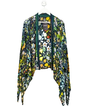 Vismaya Blue Floral Sheer Kimono One Size